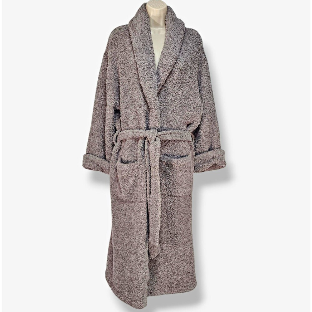 Barefoot Dreams CozyChic Adult Robe B509 Gray Plush Unisex Size 2 Women's L/XL